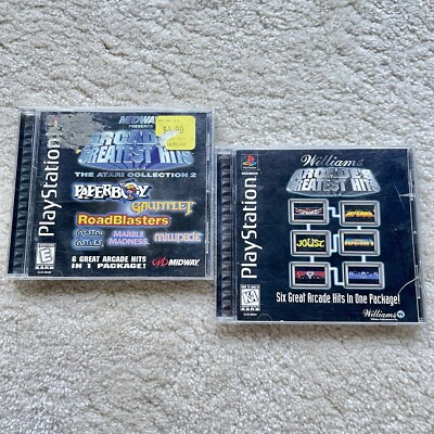ARCADE BUNDLE: MIDWAY ATARI COLLECTION 2, WILLIAMS PS1 PREOWNED COMPLETE CIB