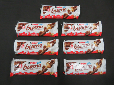 (7) Count Lot Kinder Bueno Chocolate Bars Crispy & Creamy 1.5 Oz / 2 Bars Each !