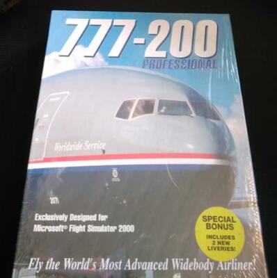 777-200 Professional for Microsoft Flight Simulator 2000 PC CD-ROM Big Box  OVP 