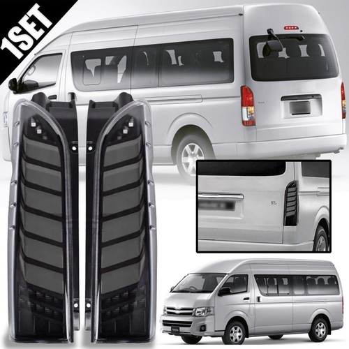 LH&RH Tail Lamp Rear Light Smoke Lens LED For Toyota Hiace Commuter 2005-2018 - Picture 3 of 9