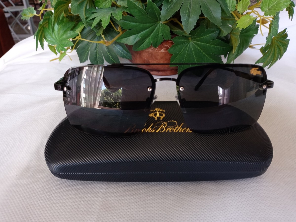 LACOSTE Mens Sunglasses RECTANGULAR, Black, Rimless, Gold LOGOs