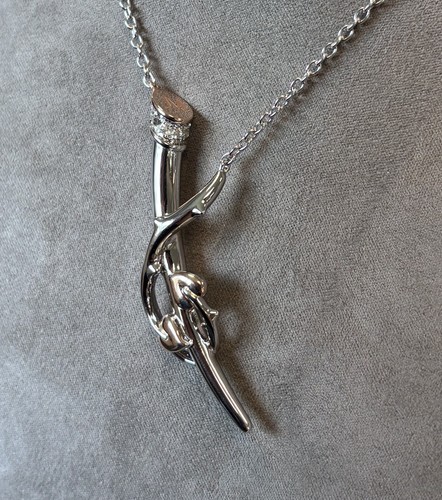 Ciondolo tradimento Julien Macdonald x Clogau in argento e oro rosa 9 ct grande (20") - Foto 6 di 8