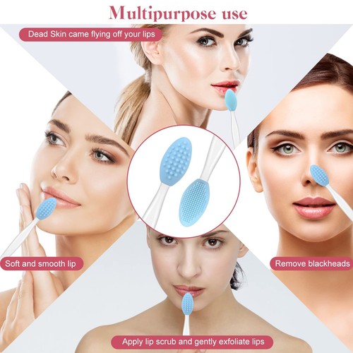 5 Pcs Lip Brush Tool Lip Scrub Brush Doublesided Silicone Lip Exfoliator Brush L - Picture 6 of 7