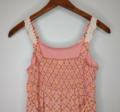 Arizona Sleeveless Dress Girls Size 14 Orange & Pink Geometric Spring Summer - Picture 6 of 11