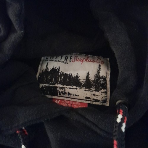 Empyre Hoodie Mens Medium Hooded Jacket Black Street Wear Skate Grunge Sweater - Picture 3 of 7