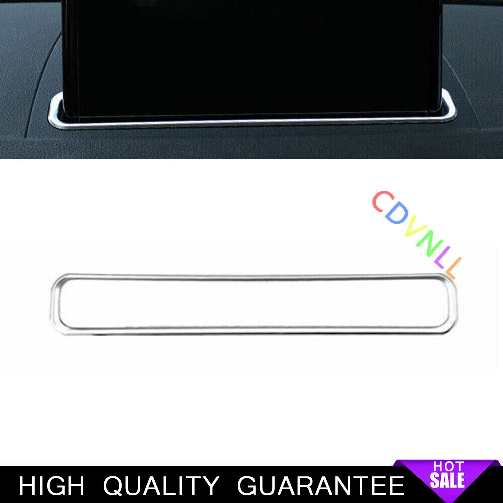 Central Console Navigation Frame Trim For Audi A3 S3 2014-2020 Silver Steels