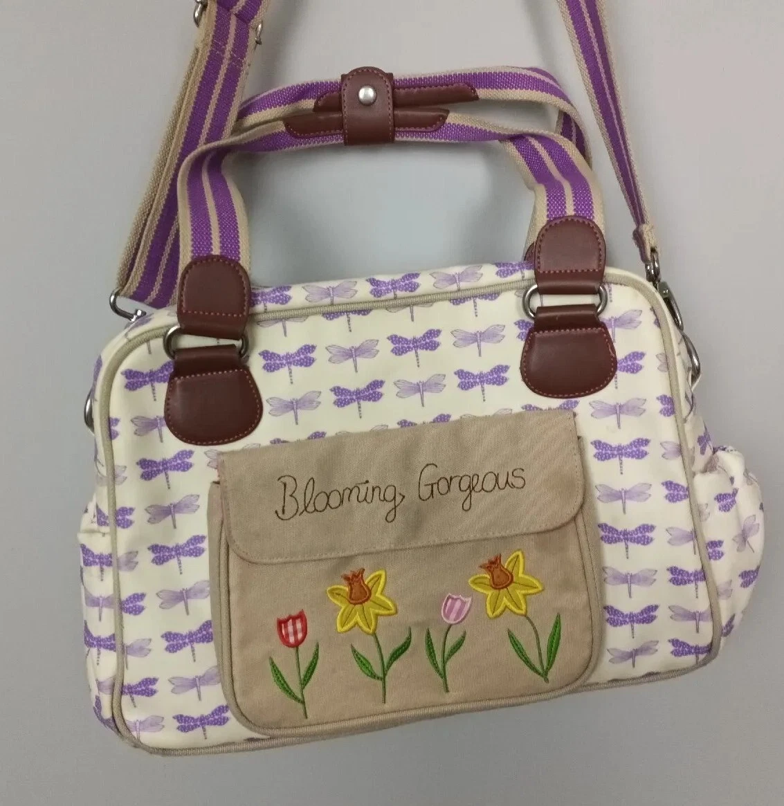 Pink lining nappy bag 2025