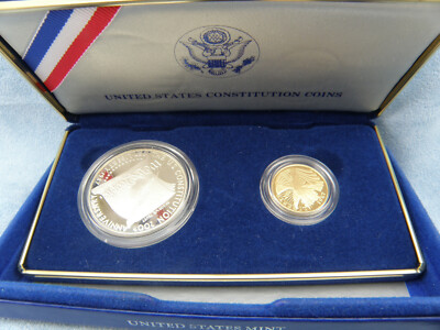 1987 Silver Dollar and Gold Five dollar Commemorative Proof Set