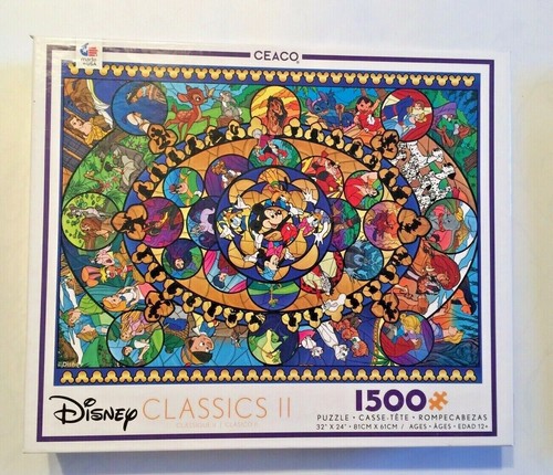 SEALED Disney CLASSICS II 1500-pc Jigsaw Puzzle by Ceaco Dumbo~BAMBI~Cinderella