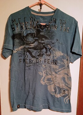 Vntg Y2K Marc Ecko Strength In The Face Of Fear T-Shirt Sz M Street Wear 