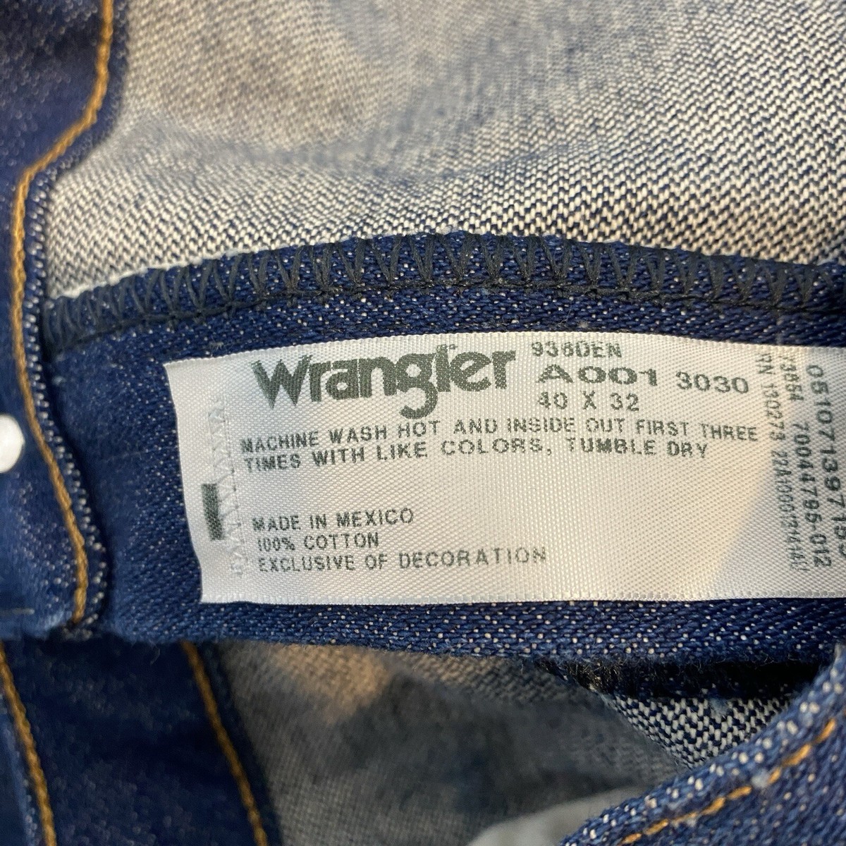 Wrangler Jeans Mens 40 Fits 39x32 Blue 936 DEN Cowboy Cut Slim Fit