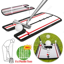 Golf Putting Alignment Mirror with Putting Cup Portable Swing Training Aids