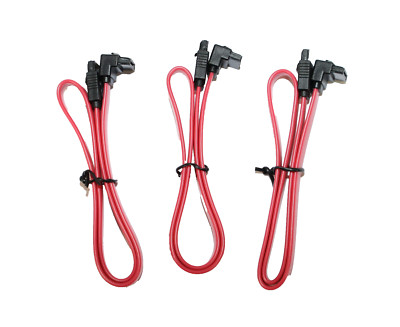 DupliM 18'' SATA III Cable Straight to Right Angle with Clips 3-Pk for SSD HDD
