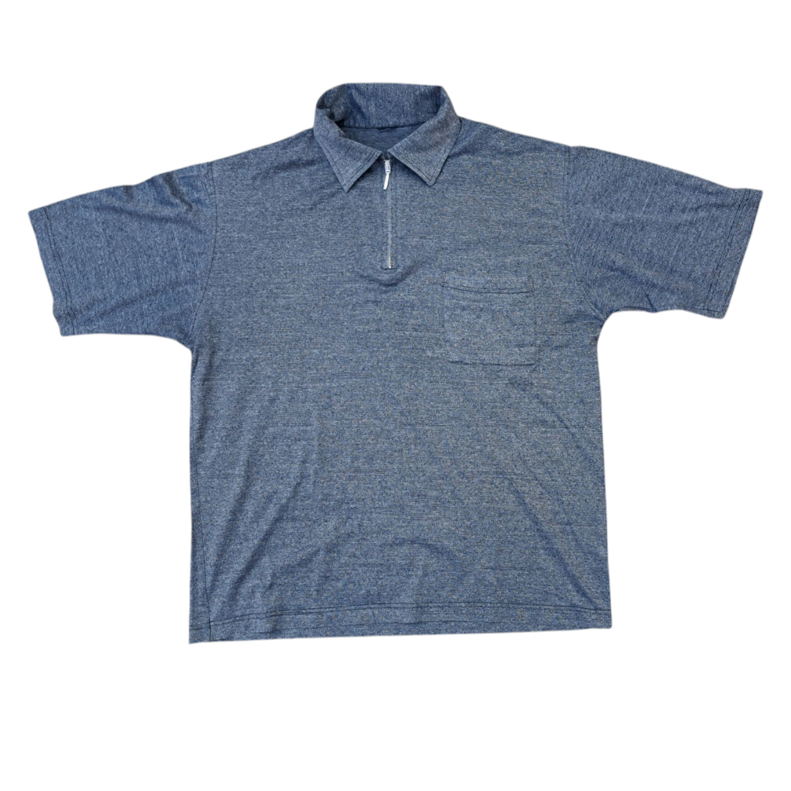 Polo Gris Bolsillo Frontal Con Cremallera Vintage 90S Hecho en Austria Talla L