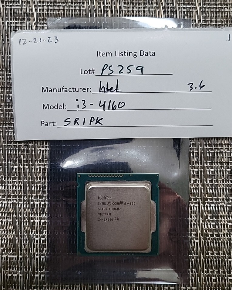 Intel Core i3-4160 - 3.6 GHz (SR1PK) Dual-Core Processor