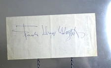 Frank Lloyd Wright Signed Bank Deposit Slip Authenticated by JSA