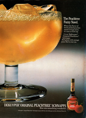 DeKuyper Peachtree Schnapps 1987 Vintage Color Close Alcohol Up Print Ad