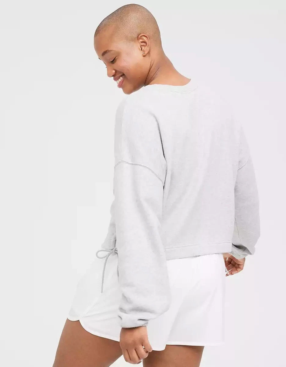 OFFLINE Bu Aerie Gray Weekend Side Tie Sweatshirt Women s Size XS Longsleeve