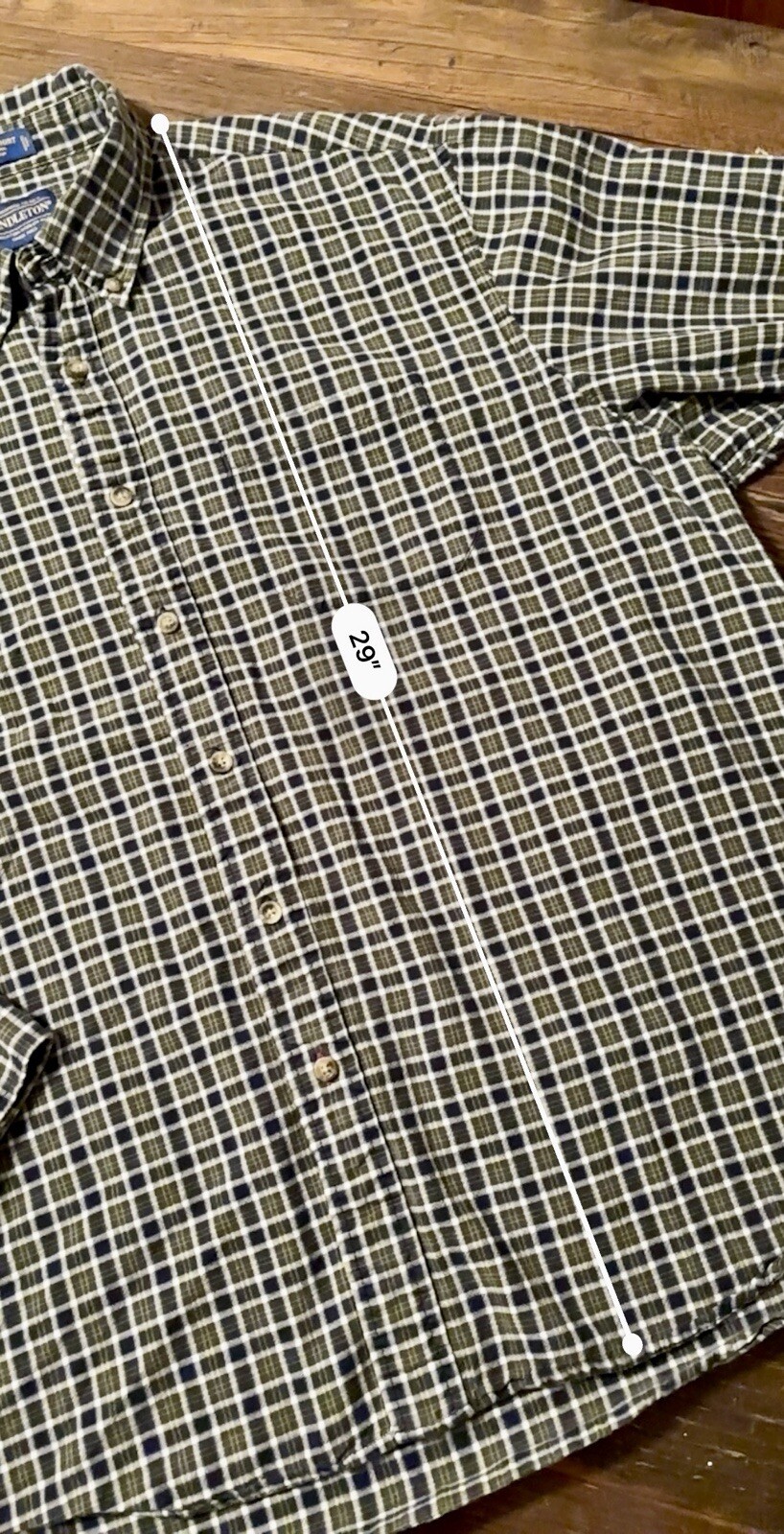 Pendleton Varsity Button Up Shirt Green/Blue/Whit… - image 6