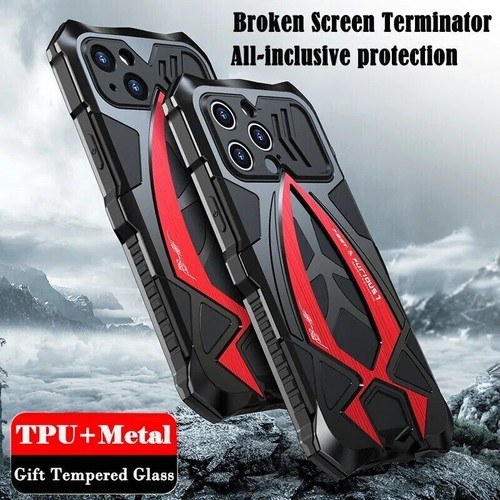 Nueva funda blindada de metal resistente a prueba de golpes para iPhone 13 14 15 Pro Max cubierta - Imagen 16 de 26