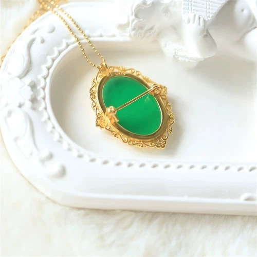 Antik Stil Kamee Anhänger Brosche versilbert Vintage Halskette Schmuck Geschenk - Bild 3 von 5