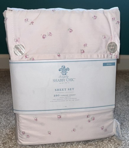 Simply Shabby Chic Laken Set Rosa Rose Rosenknospe "Pink Ditsy" VOLL 4-tlg Baumwolle NEU - Bild 1 von 7