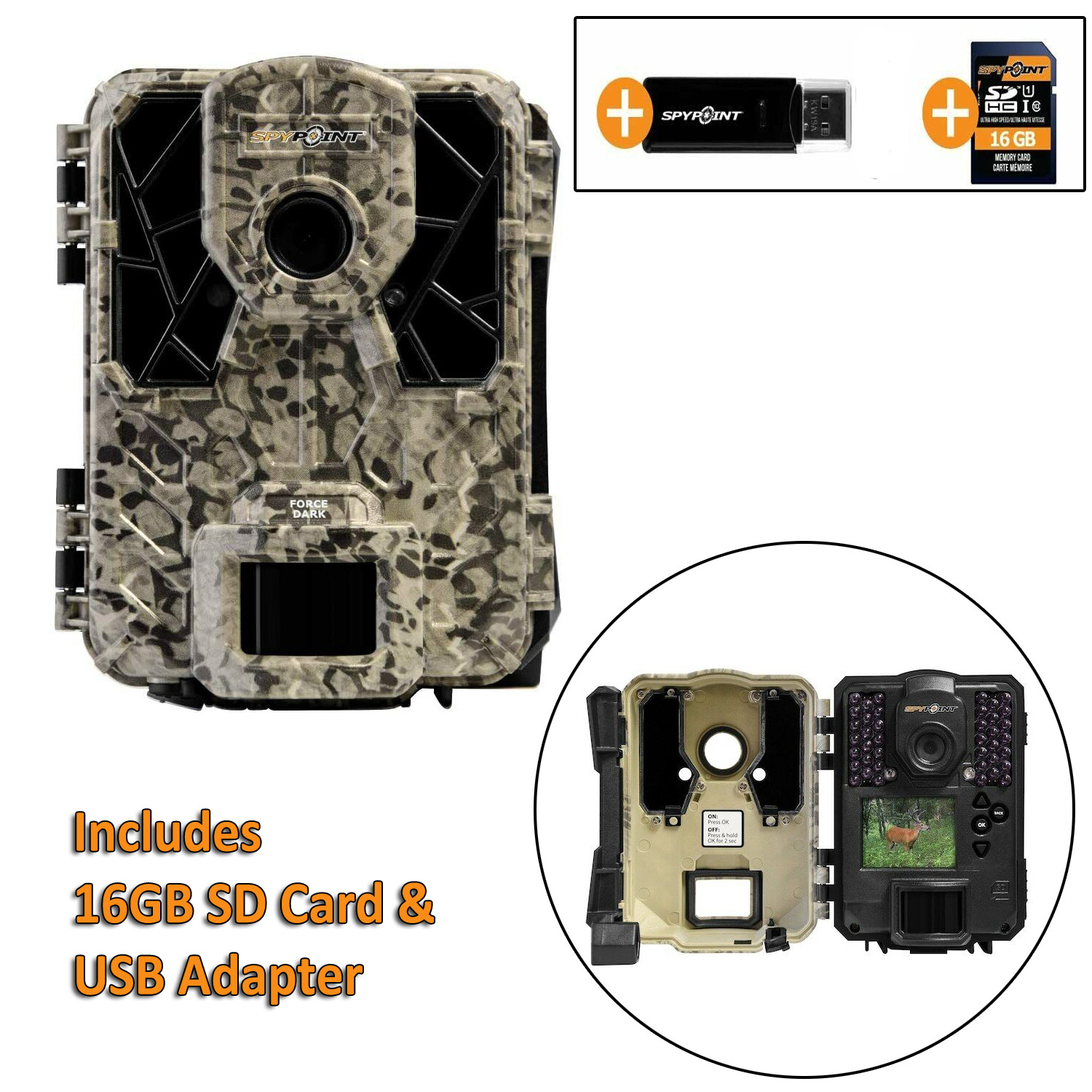 Spypoint Force Dark Trail Camera, High Definition 12MP, Bonus SD Card &  Adapter 887157019112 | eBay