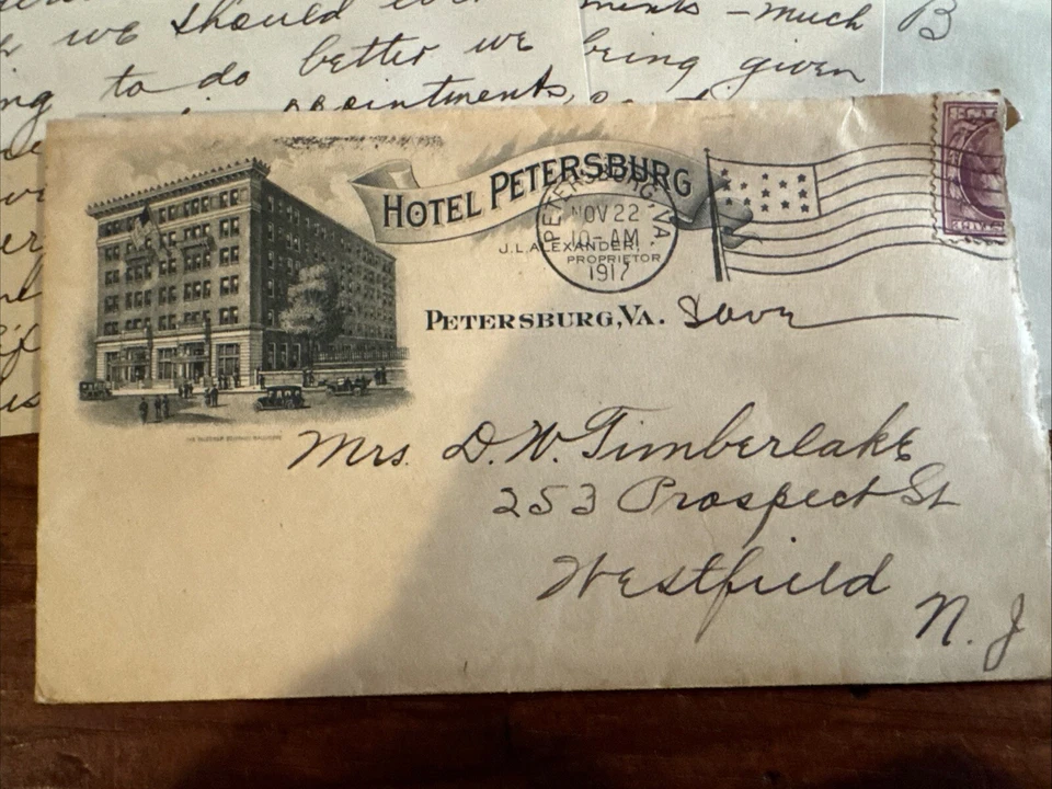 Circa 1917 Hotel Petersburg Virginia VA Writing Stationery / Envelope - Romance - Image 2 of 4