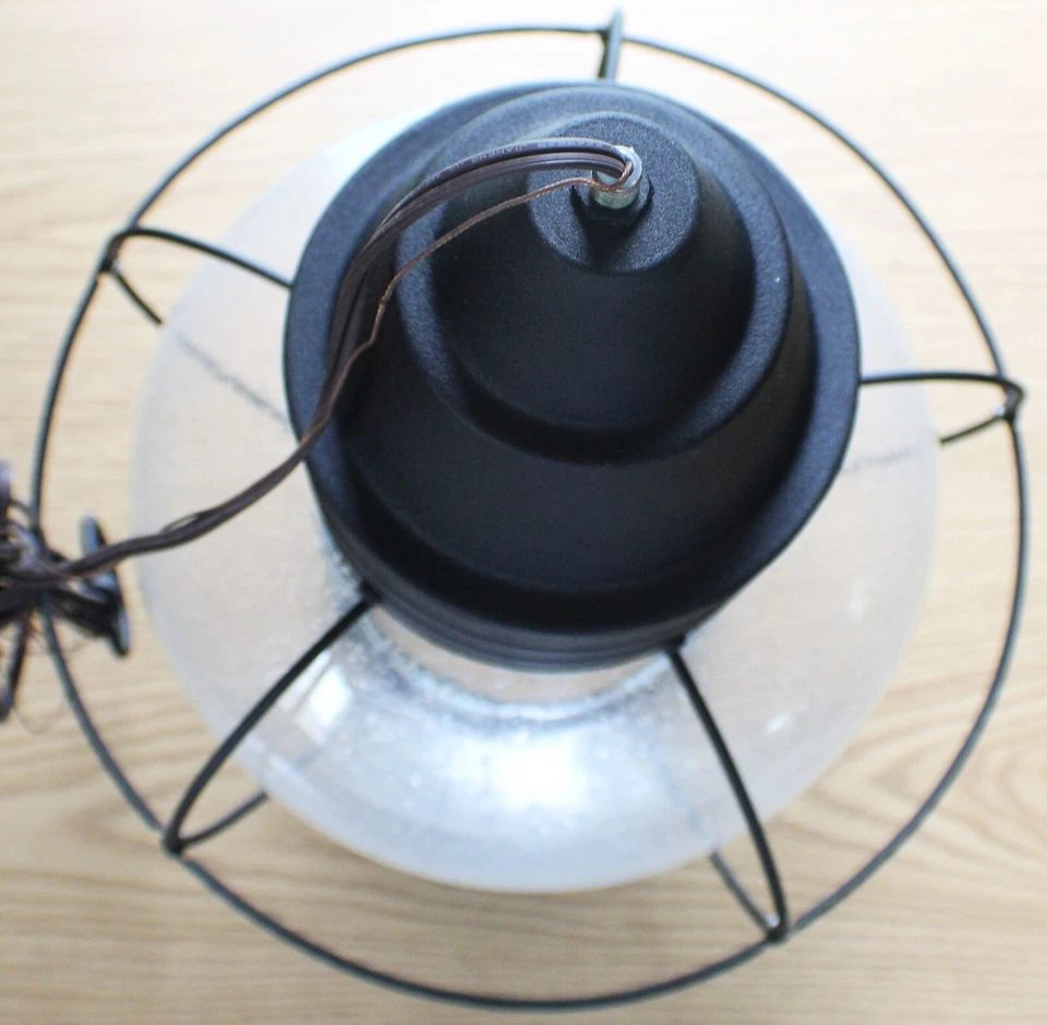 Lámpara colgante náutica exterior Vaxcel 17,5", textura de vidrio de siembra negra OD21836TB Foto 4 de 4