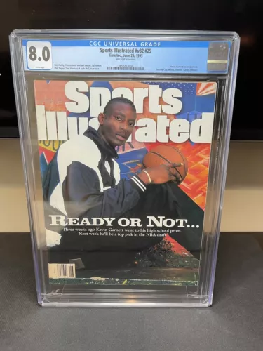 CGC 8.0 Newsstand Edition Sports Illustrated-Kevin Garnett 1st Cover-6/26/1995