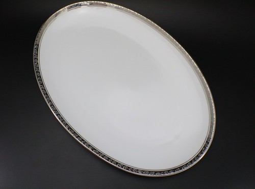 Noritake Silvester 6340 SERVING PLATTER Tray 12 ¼” Platinum Trim Vintage - Picture 8 of 8