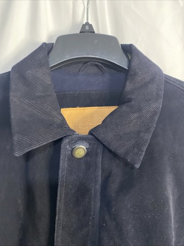 Vintage Timberland Weathergear Mens Suede Coat Size Large Black Pockets - Picture 6 of 12