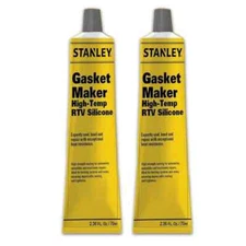 Stanley S430 High Temp Gasket Maker RTV Silicone Sealant, 2.36oz 2 Pack - Red