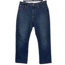 Jeans Levis Premium 501 Button Fly da uomo 31x30 (effettivo 28,5) blu denim lavaggio scuro