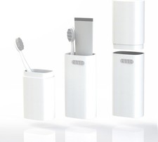 Ventilated Compact White Toothbrush Travel Case, Portable Toothbrush