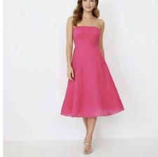 J Crew Pink Midi Strapless Lined Dress