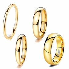 2mm-8mm Polished Dome Mens Wedding Ring Tungsten Engagement Band Ring for Couple