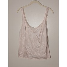 Vintage Warner's Perfect Measure Pink Lace Trim Camisole Antron III Nylon 38