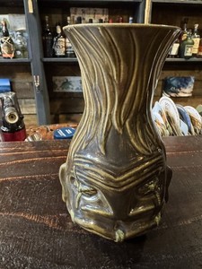 Deadhead Rum Shrunken Head Tiki Mug Tiki Farm Brown Glaze 7" Tall