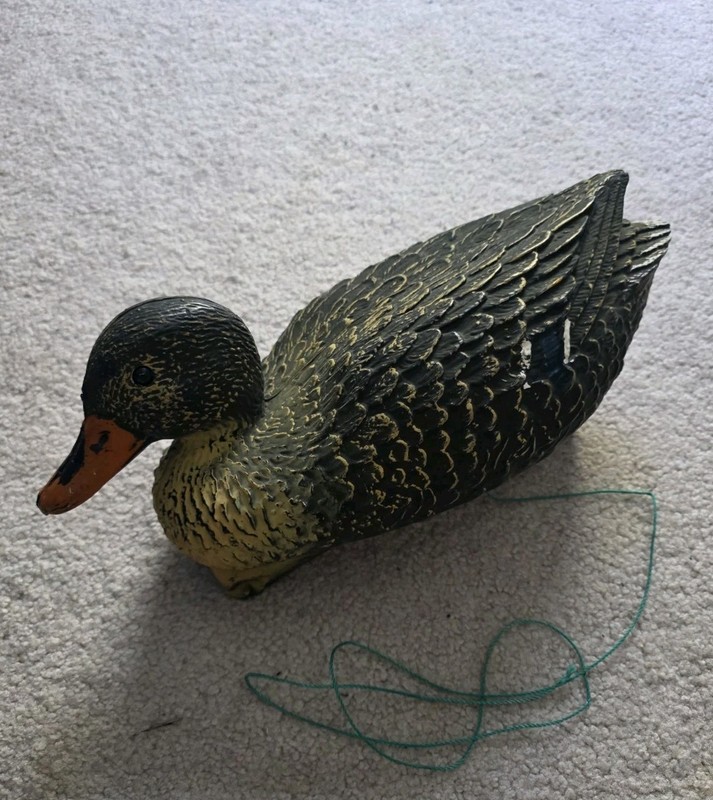 Vintage Mallard Duck Hen Hunting Decoy, Garcia Brand, Made In Italy, 15.5 Inches