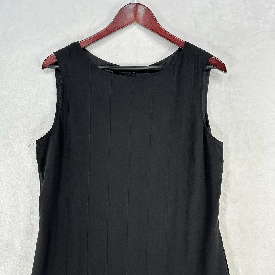 Vestido Vintage Cynthia Howie Talla 14 Negro Seda Cintura Caída Plisado Años 90 Cachicho Foto 2 de 4