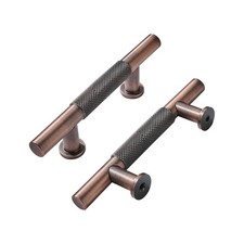 10 Pack 3 Inch76mm Drawer Handles Knurled Brushed Antique Copper Cabinet Pull...