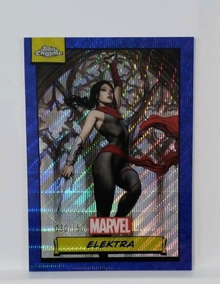 Elektra ( 80/150 - Blue Wave Refractor ) 2024 Topps Chrome Marvel   