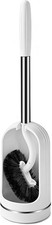 Toilet Bowl Brush Holder Set: Curved Design with Holder for Deep Cleaning Under