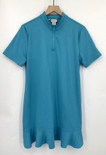 Tommy Bahama Dress Womens XL Blue Aqua Golf Tennis Pickleball Ruffle Stretch