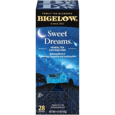 Bigelow Sweet Dreams Herbal Tea 28Count Box Pack of 1 Relaxing Blend of Chamo...
