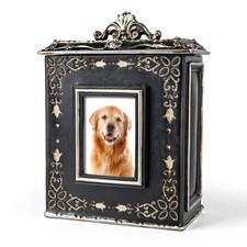 AELS Large Pet Urn Memory Box for Keepsakes with Photo Slot, Dog Memorial Urns f