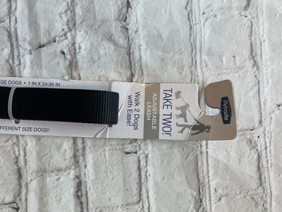 Petmate Take Two Adjustable Leash Medium to Large Dogs Black 1'' X 24-36''