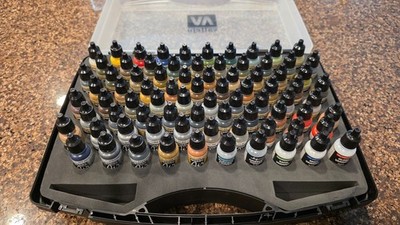 Vallejo Model Air Paint Set in Plastic Storage Case (72 paints & finishes)
