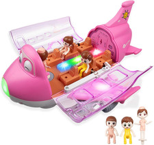 Pink Airplane Toys for Toddlers, Toy Airplane for 4-8 Year Old Boys Girls Birthd